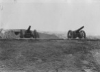 pair of cannon on Wain's Hill (photo by Ted Caple 1930s)